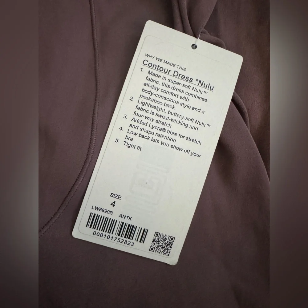 NWT Lululemon Contour Dress *Nulu in Antique Bark - Picture 6 of 6
